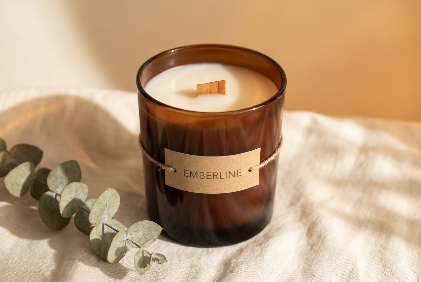 Emberline candle lifestyle ad, wide